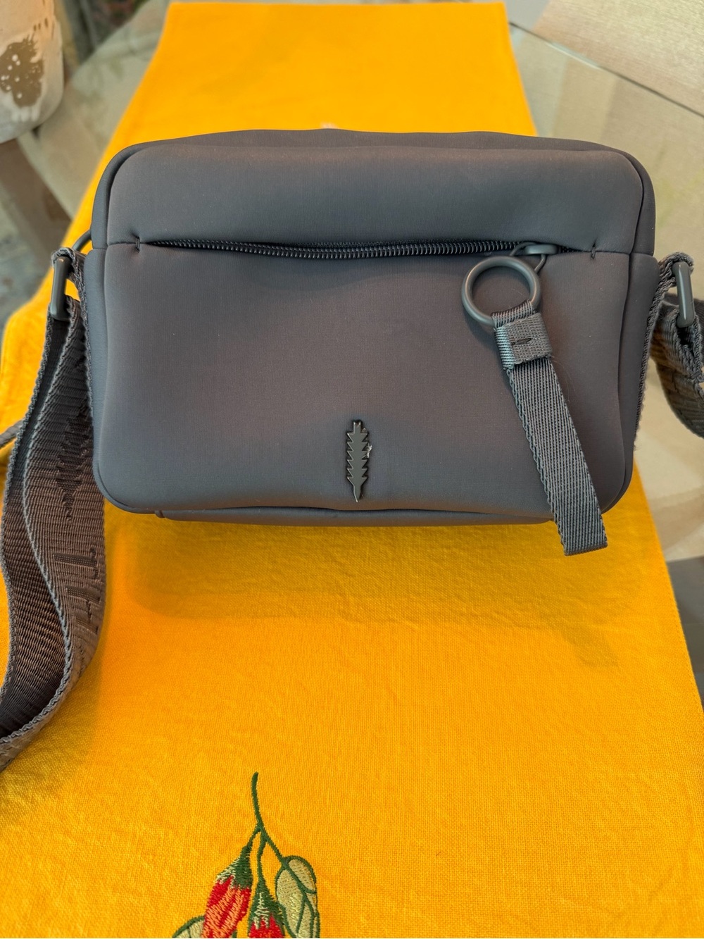 Thacker Compact Crossbody Bag in Dark Gray